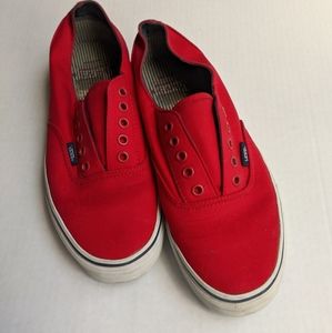 Red slip-on Vans